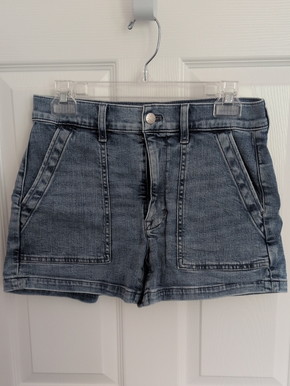 J Crew High Rise Utility Denim Shorts - Light Wash - 27